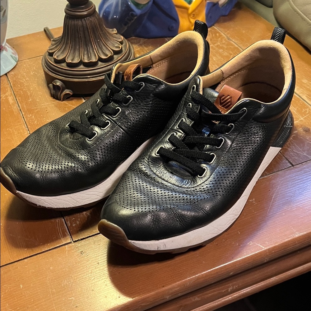 Johnston & Murphy Black Leather Sneakers